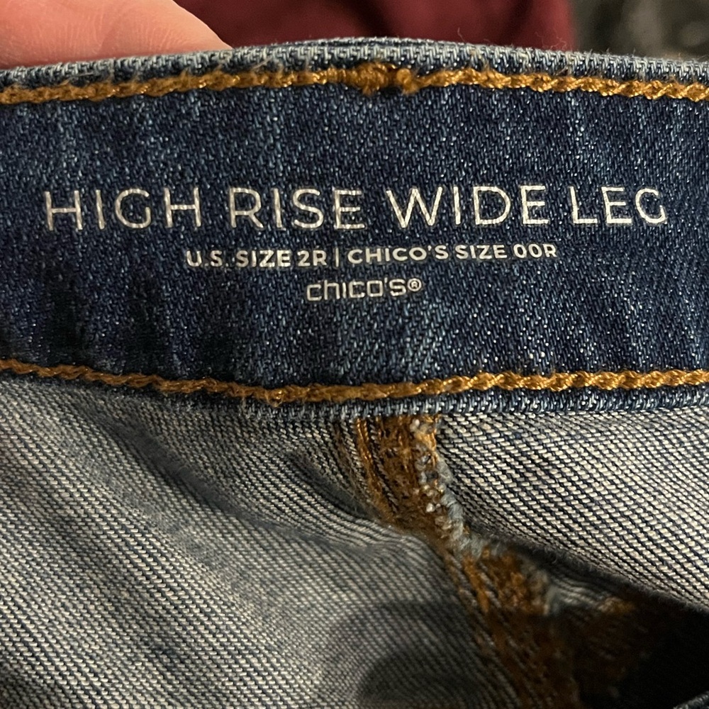 Chico’s high rise wide leg jeans - Picture 6 of 7